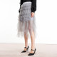 missCOCOON temperament skirt 2024 new autumn style versatile ruffled mesh cake skirt fairy skirt for women