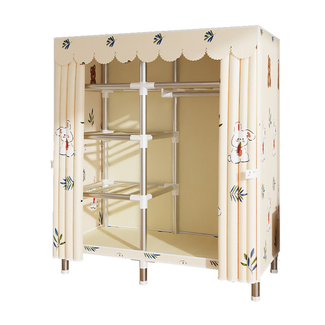 Simple wardrobe home bedroom cloth wardrobe rental house sturdy and durable economical wardrobe single small cabinet