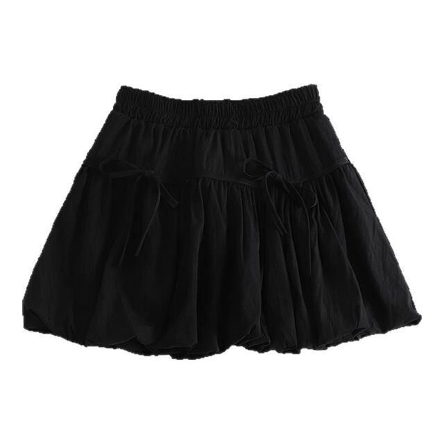 Colorful series! 2025 summer new fashionable and versatile sweet age-reducing high waist bow tied A-line skirt short skirt