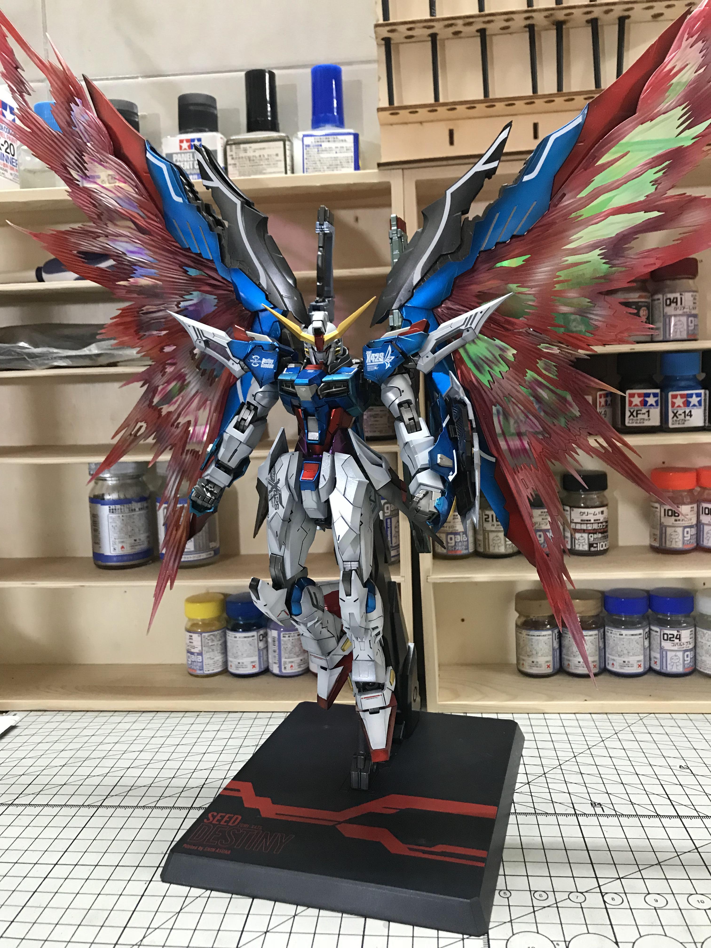 代工 上色 龙桃子 mg 1100 mb destiny 命运阴影电镀高达模型素组