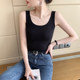 White suspender vest for women with anti-exposure underwear 2025 new U-neck internet celebrity base top for summer