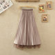 Irregular mesh two-sided skirt for women with high waisted splicing beaded double veil skirt for women in spring and summer