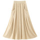 2024 summer new design elastic pocket skirt for women splicing button casual versatile A-line skirt long skirt