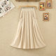 2024 summer new design elastic pocket skirt for women splicing button casual versatile A-line skirt long skirt
