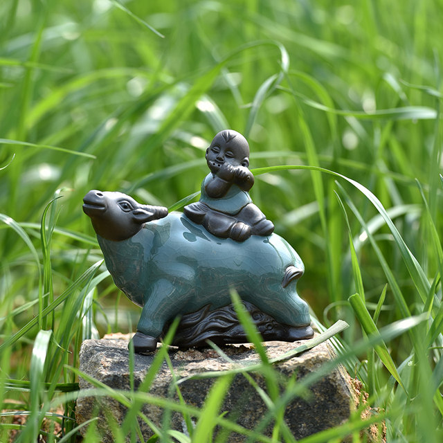 Ge Kiln Ceramics Shepherd Boy Mavericks Home Tea Room Tea Table Tea Pets Tea Ceremony Accessories Fish Tank Horticultural Decoration Furnishings
