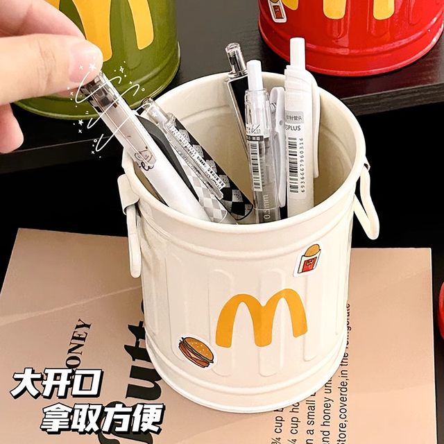 McDonald cute creative pen holder retro high-value personalized ornaments student desktop office stationery storage box
