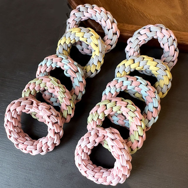 Head rope for women tied hair rubber band high elastic black hair rope tied head rope leather case adult tied ponytail braided hair ring