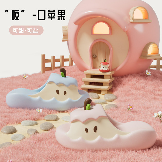 Chedoir pink blue mandarin duck apple slippers for women in summer internet celebrity hottest non-slip bathing women's sandals wear outside wearing outside