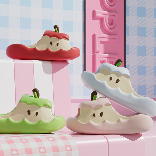 Chedoir pink blue mandarin duck apple slippers for women in summer internet celebrity hottest non-slip bathing women's sandals wear outside wearing outside