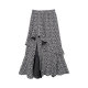 French retro floral skirt for women in spring and summer 2025 new irregular ruffled hem fish tail long skirt