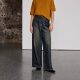 Jinggu black label JGGU washing cotton high waist droop wide-leg jeans for women

