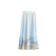 Colorful modified thin horse-faced skirt new Chinese style high-waisted slim Chinese style printed long pleated skirt