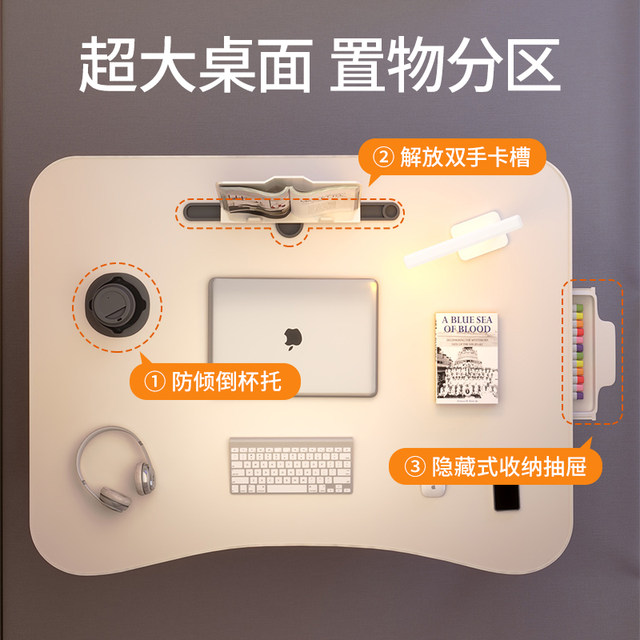 You can fold the small table on the bed to learn the desk laptop, the computer table lazy bedroom bay window table pit, a simple college student dormitory student writing small table board children's reading table
