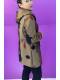 Spring and Autumn coat printed jacket middle-aged mothers wear hooded lapels to make them look slim, loose waist-hugging mid-length windbreaker trend