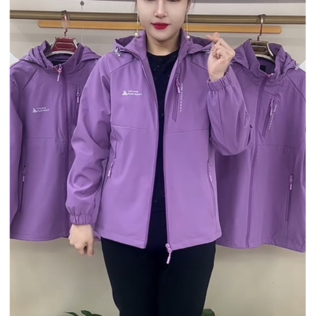 Spring hooded jacket for women's fabric soft and comfortable windproof loose warm jacket fashionable and versatile casual top