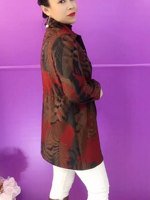 Spring and Autumn Coat Fashion Jacket Middle-aged Fat Mother's Outfit Slim Loose Ethnic Style Medium-Length Trench Coat Trend