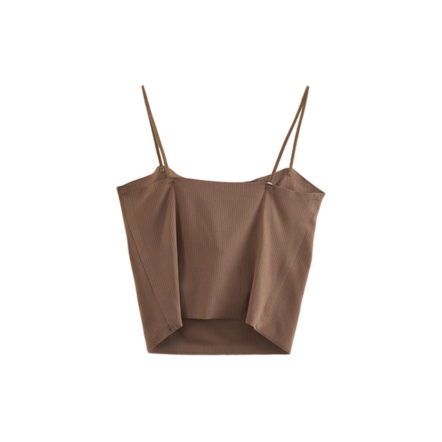 Nishimachi Village House Casual Vertical Stripe Texture Beautiful Back Women's Summer New Slim Sleeveless Sling Vest HB9808003