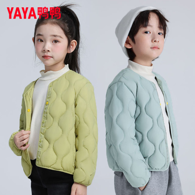 YaYa 2024 children's light down jacket inner jacket outer wear for boys and girls foreign style autumn and winter new fashion short style casual