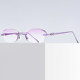 With pure titanium rimless myopia glasses frame for women, ultra-light, color changing, anti-blue light, anti-radiation, finished product with degree