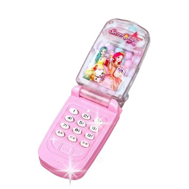 Children's music mobile phone toy beads secret princess flip simulated phone flash baby baby girl