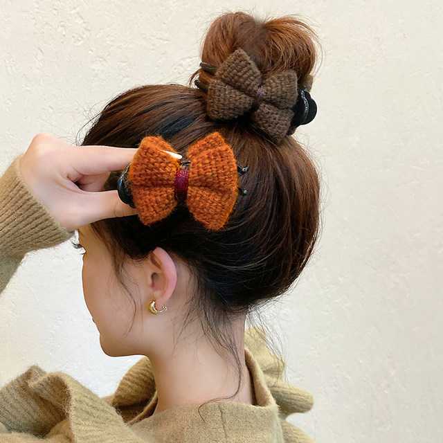 Baby hair clip for women with autumn and winter high-end bows grabbing clips hair clips on the back of the head