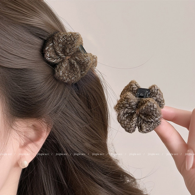 Autumn and winter plush bangs small grabber women's high-end 2025 new hairpin side clip side half-tied hair clip headwear