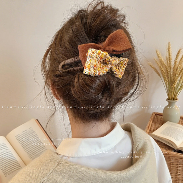 Early autumn brown duckbill hairpin for women's back of head 2025 new high-end one-word hair clip hairpin hairpin headwear