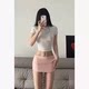American hot girl pink low waist slim skirt 2024 summer new slim sexy hip-cover skirt miniskirt for women