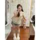 New new styles of slightly fat large size sweet age-reducing polka dot short-sleeved shirt for women in spring French bubble short style