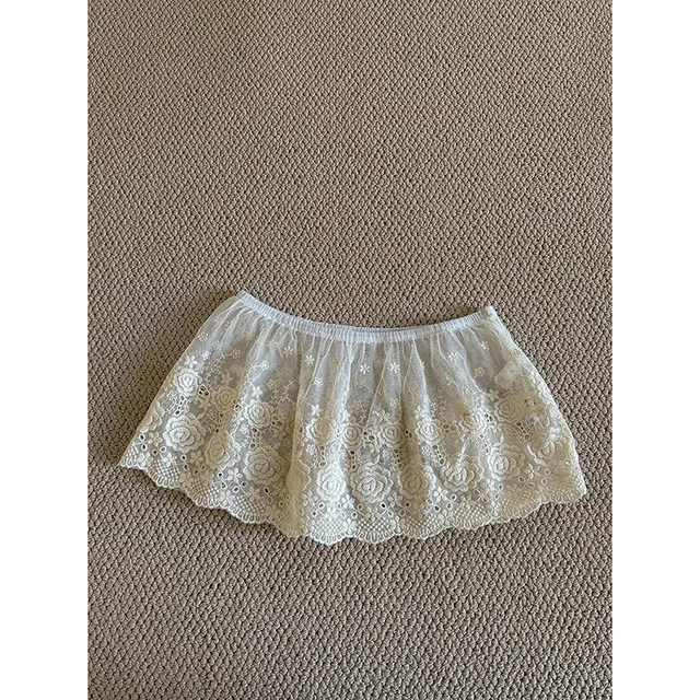 Lace butt curtain for women in autumn and winter 2025 spring new product layered dress with skirt curtains fashionable white lace skirt