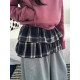 Sweet bow tie contrasting plaid skirt for women in spring 2025 high waist A-line layered cake skirt ass curtain