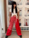 New French high-waist lace heavy industry sequins mid-length black exterior lace skirt for women