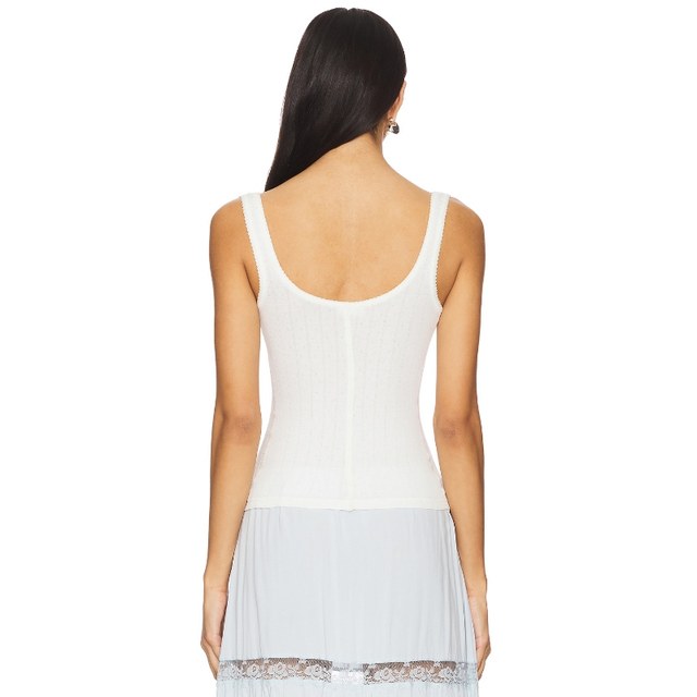 Free People suspender vest white simple basic style easy to wear top REVOLVE