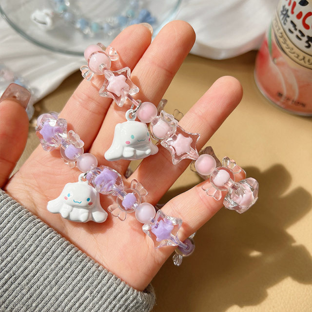 Internet celebrity Melody best friend bracelet cute Yugui dog bell couple bracelet small rubber band give boyfriend hair rope hair accessories