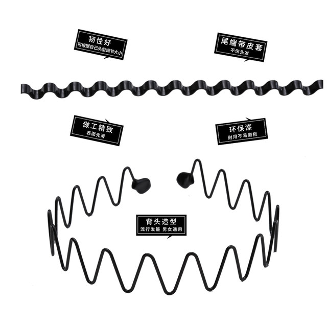 
Black Men's Hairband Unisex Sports Hairpin Broken Hair Travel Face Wash Headband Hair Bundle Hair Cave Headgear