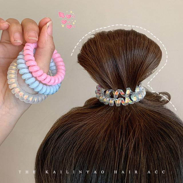 Seamless phone cord hair tie for women in summer, ponytail headband does not hurt hair rubber band 2025 new high-end hair rope headwear