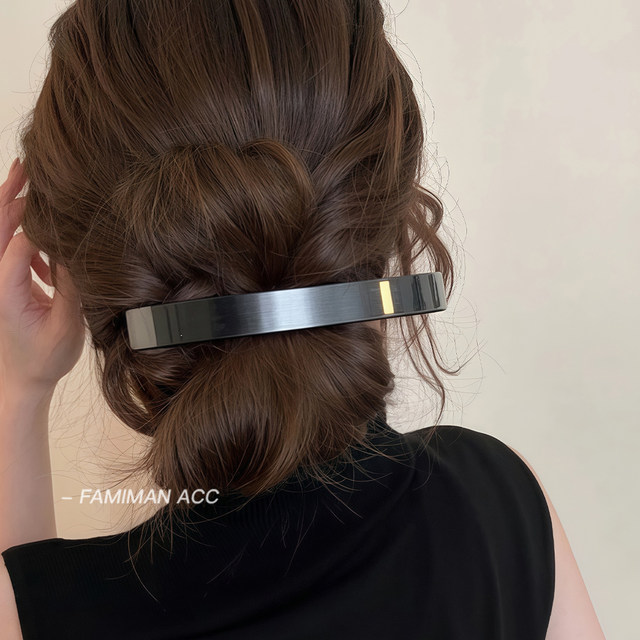 Korean silver hairpin for women's 2025 new high-end side one-line clip large hair volume large duckbill clip