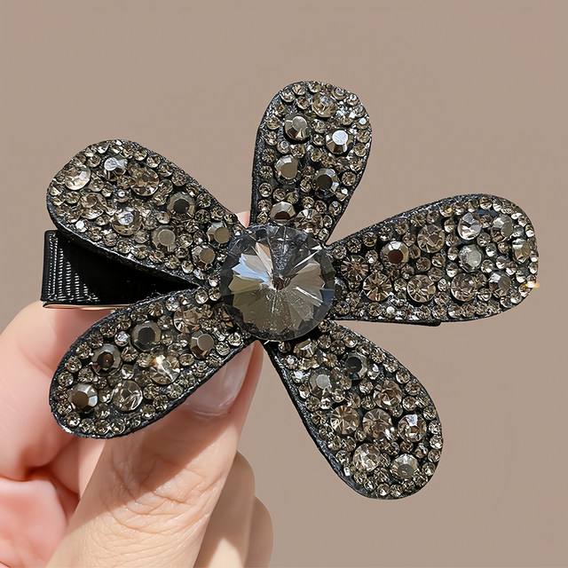 Full diamond flower hairpin Huayan bangs clip for women with high-end broken hair duckbill clip hairpin side one-word clip headdress