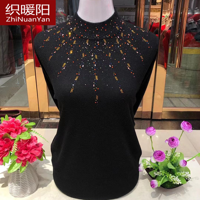 Middle-aged and elderly mothers autumn and winter style large size bottoming wool sweater 2025 new half turtleneck high-end wedding sweater for women