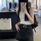 
A-shaped anti-exposure high-waisted skirt for women in spring and autumn 2025 new denim temperament casual and versatile pocket skirt