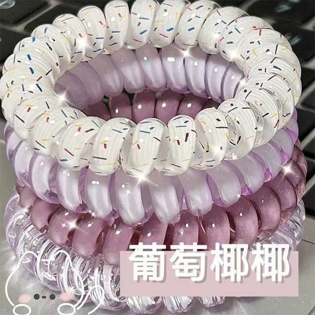 Sweet girl strawberry coconut coconut phone line hair loop tie hair temperament markless head rope rubber band high elastic durable women