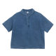 Ideal Island Denim Short-sleeved Shirt for Women 2025 Summer New Japanese Loose Small Fresh Design Pullover Shirt
