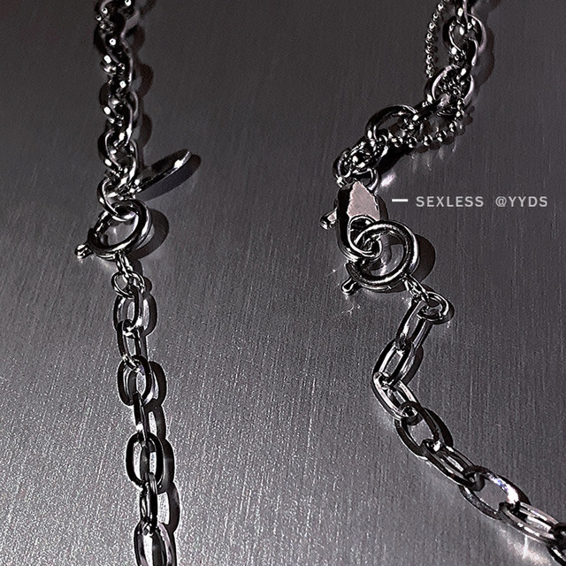 yyds silver removable extended chain necklace ins simple versatile bracelet extended chain cold style DIY accessories