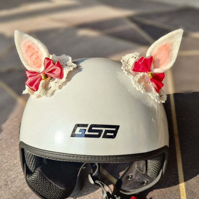 New helmet decoration cat ear wool felt rabbit motorcycle electric scooter children's ski cycling accessories
