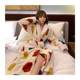 
Bathrobe for women winter coral velvet long nightgown warm flannel cute Japanese style 2024 new cute pajamas for women