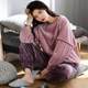 
Flannel pajamas for women winter thickened plus velvet Korean style sweet and cute autumn and winter coral velvet long-sleeved home wear set