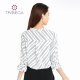 TRIBECA Tribeca Shopping Mall same style for women's fashionable striped V-neck horn trunk quarter-sleeved shirt