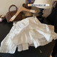 Ballet style white puffy skirt for women summer large size high waist slim small cake skirt covering hips A-line short skirt
