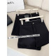 Black and velvet hot girl short pants female autumn and winter slightly fat large size thick casual high -waisted women's group leggings A -line hot pants
