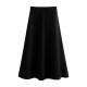 Black ice silk suit skirt for women in summer thin and versatile large size high waist drooping mid-length A-line umbrella skirt